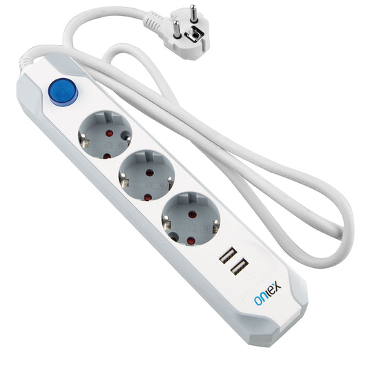 ELECTRICAL EXTENSION PRO 3 / 4 OUTLETS WITH 2 USB INLETS AND WITH 1.5M CABLE