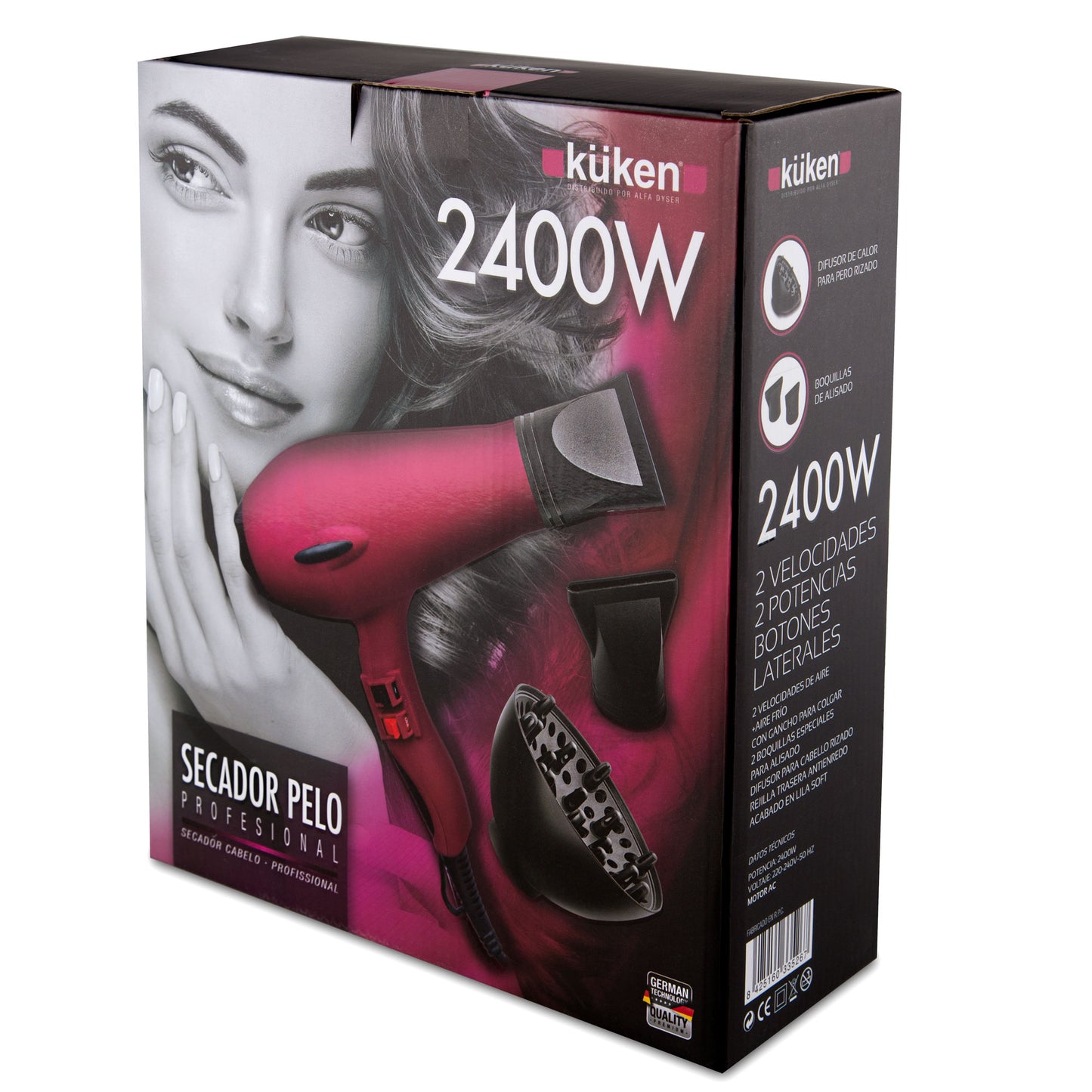 PROFESSIONAL HAIR DRYER IONIC LILAS 2400W 