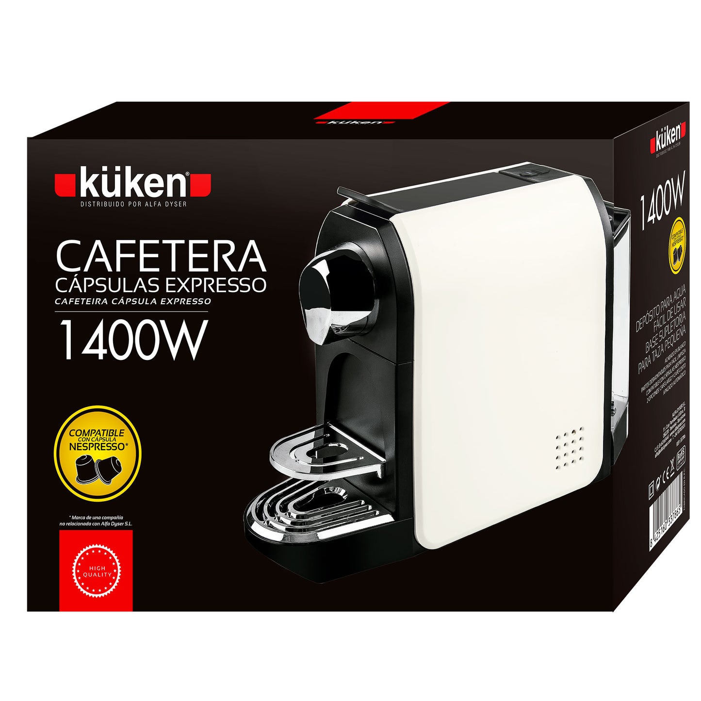 KUKEN CAPSULES COFFEE MACHINE 0.8 L 1400 W 20 BAR 