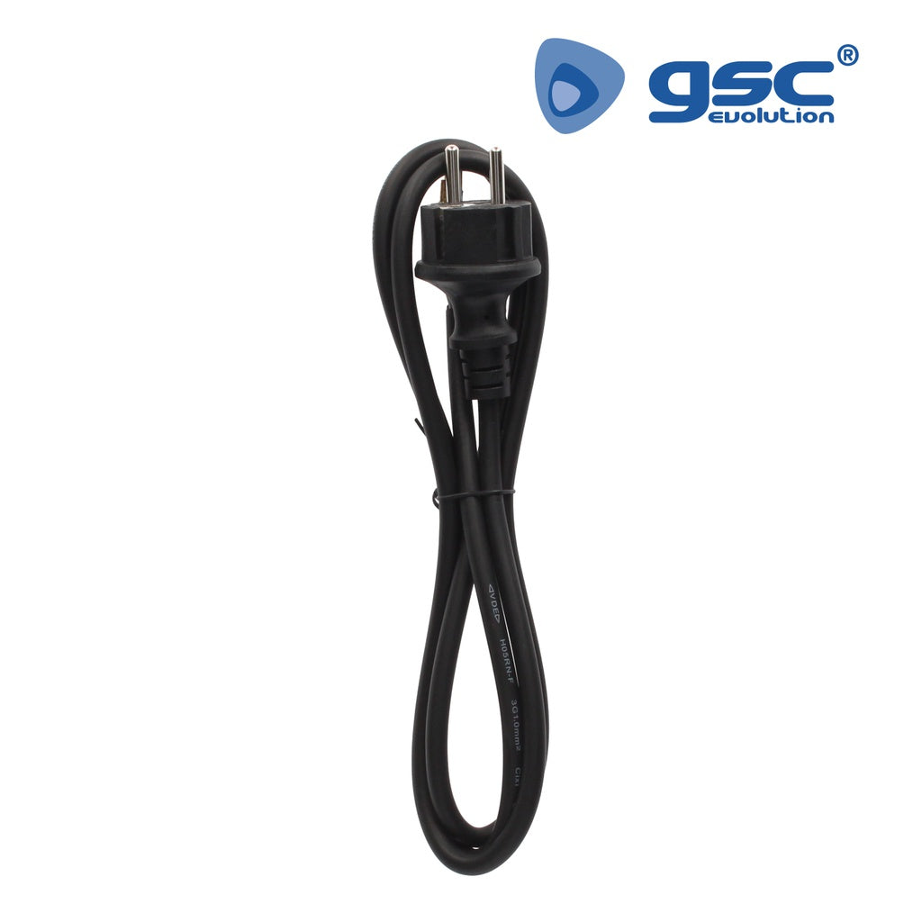 PVC cable connection + schuko (3x1.0mm) 1.5M Black 