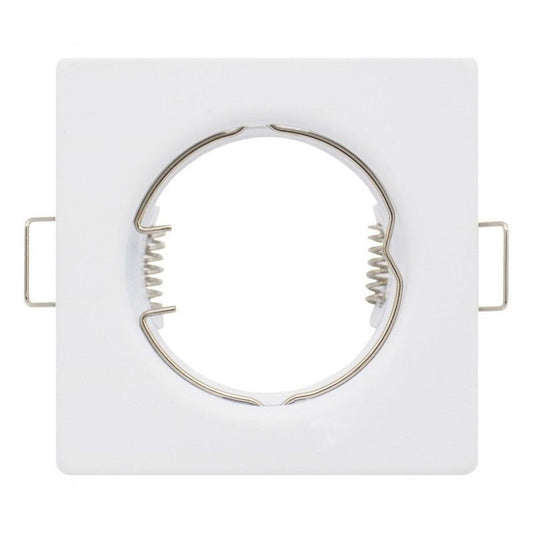 SQUARE OR ROUND FIXED RING GU10 WHITE OR LOW COST NICKEL
