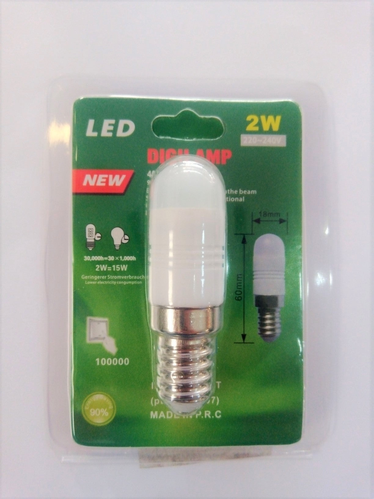 LED LAMP E14 2W 200LM 4000K 230V AC