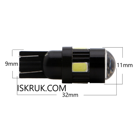 T10 6SMD5730 12V 1.35W 70LM 6500K BUS CAN